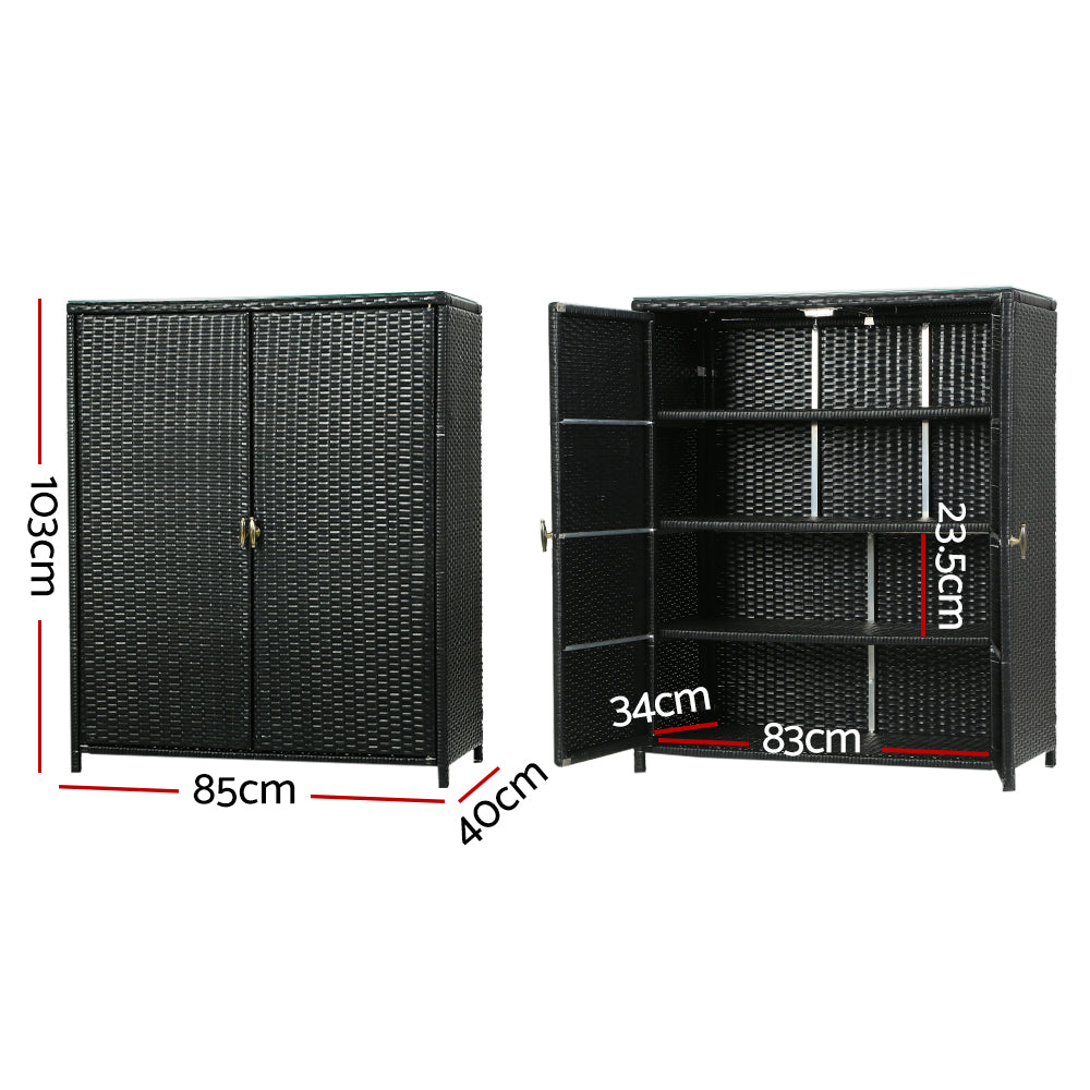 Gardeon Outdoor Storage Cabinet Box Garage Wicker Shelf Chest Garden Shed Tools Chez Guru