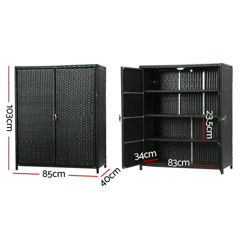 Gardeon Outdoor Storage Cabinet Box Garage Wicker Shelf Chest Garden Shed Tools Chez Guru