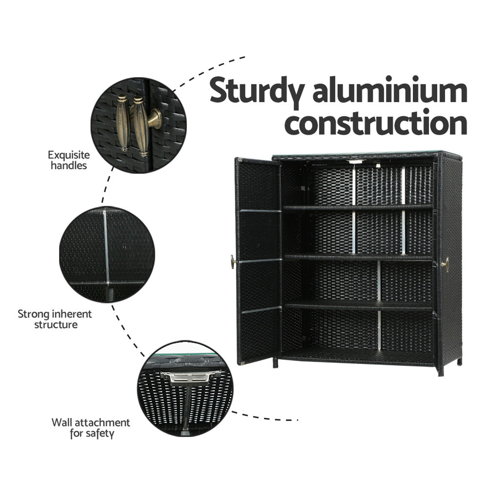Gardeon Outdoor Storage Cabinet Box Garage Wicker Shelf Chest Garden Shed Tools Chez Guru