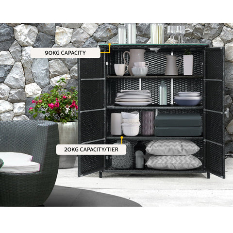 Gardeon Outdoor Storage Cabinet Box Garage Wicker Shelf Chest Garden Shed Tools Chez Guru