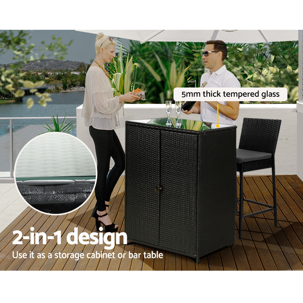 Gardeon Outdoor Storage Cabinet Box Garage Wicker Shelf Chest Garden Shed Tools Chez Guru
