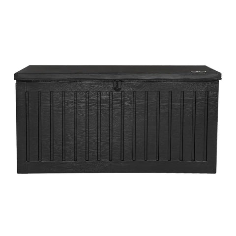 Gardeon Outdoor Storage Box 270L Container Lockable Garden Bench Tool Shed Black Chez Guru