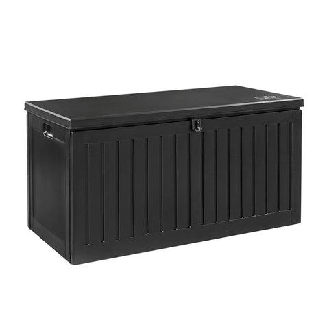 Gardeon Outdoor Storage Box 270L Container Lockable Garden Bench Tool Shed Black Chez Guru