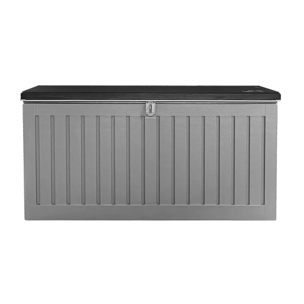 Gardeon Outdoor Storage Box 270L Container Lockable Garden Bench Tool Shed Grey Chez Guru