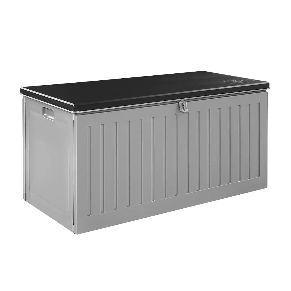 Gardeon Outdoor Storage Box 270L Container Lockable Garden Bench Tool Shed Grey Chez Guru
