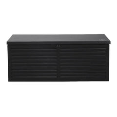 Gardeon Outdoor Storage Box 390L Container Lockable Garden Bench Shed Tools Toy All Black Chez Guru