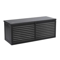 Gardeon Outdoor Storage Box 390L Container Lockable Garden Bench Shed Tools Toy All Black Chez Guru