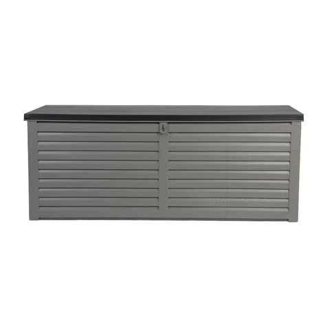 Gardeon Outdoor Storage Box 390L Container Lockable Garden Bench Tools Toy Shed Black Chez Guru