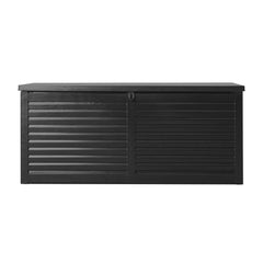 Gardeon Outdoor Storage Box 490L Container Lockable Garden Bench Shed Tools Toy All Black Chez Guru