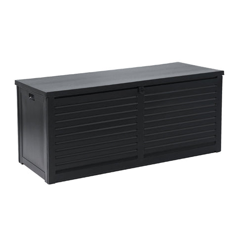 Gardeon Outdoor Storage Box 490L Container Lockable Garden Bench Shed Tools Toy All Black Chez Guru