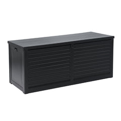 Gardeon Outdoor Storage Box 490L Container Lockable Garden Bench Shed Tools Toy All Black Chez Guru