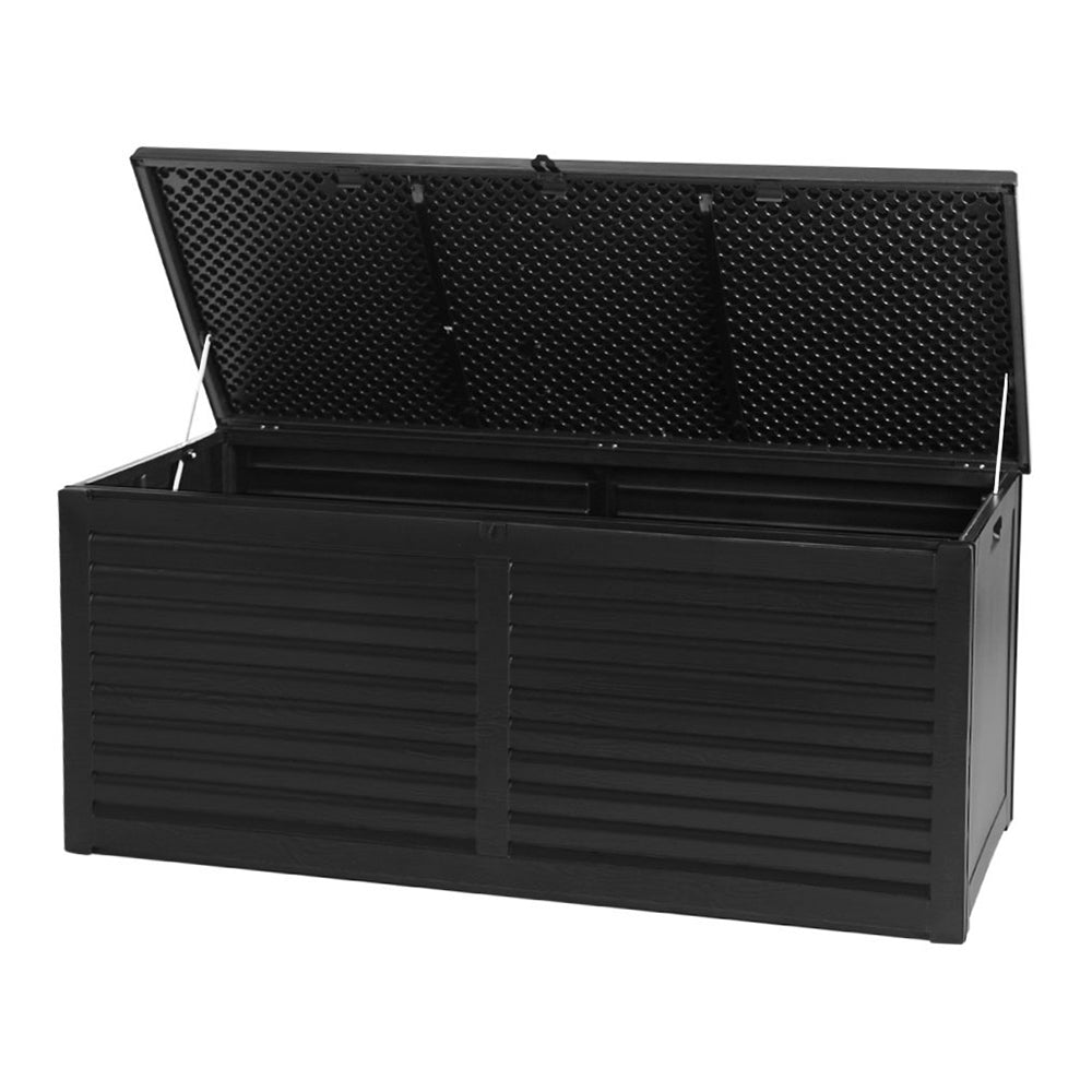Gardeon Outdoor Storage Box 490L Container Lockable Garden Bench Shed Tools Toy All Black Chez Guru