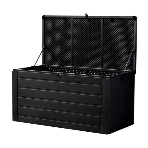 Gardeon Outdoor Storage Box 680L Container Lockable Garden Bench Shed Tool All Black Chez Guru
