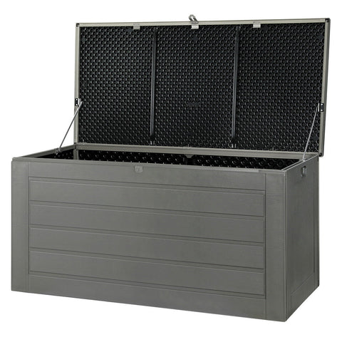 Gardeon Outdoor Storage Box 680L Container Lockable Garden Bench Tool Shed Black Chez Guru