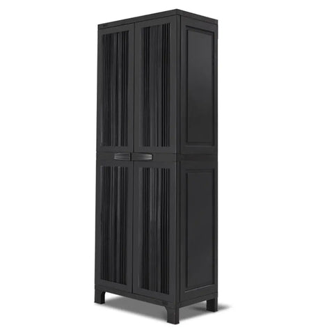 Gardeon Outdoor Storage Cabinet Box 173cm Lockable Cupboard Sheds Garage Adjustable Black Chez Guru