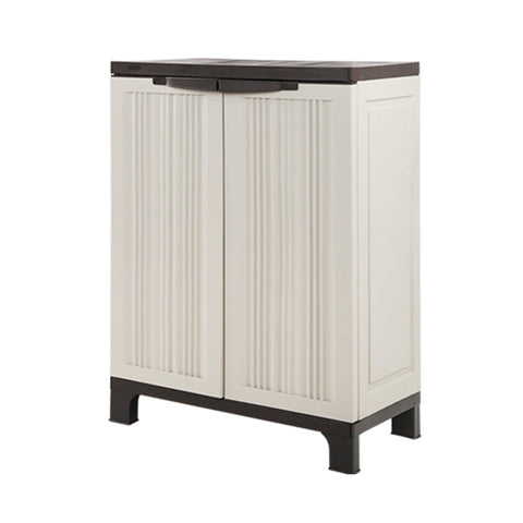 Gardeon Outdoor Storage Cabinet Box 92cm Lockable Cupboard Sheds Garage Adjustable Beige Chez Guru