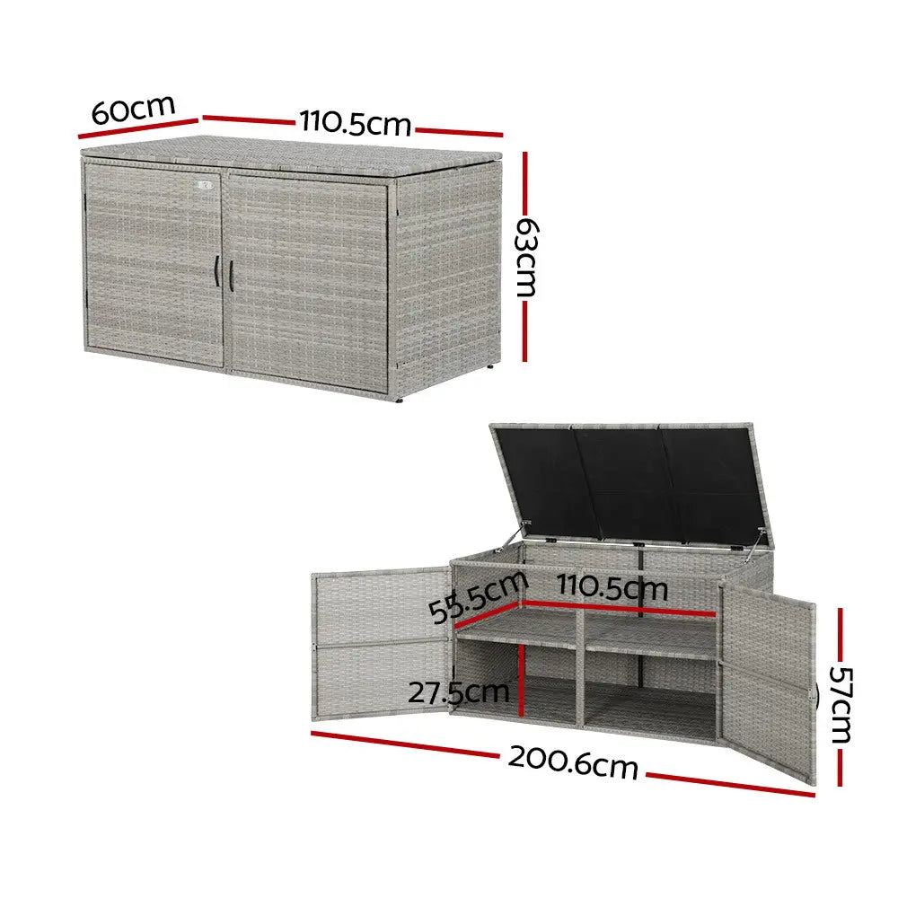 Gardeon Outdoor Storage Cabinet Box Deck Wicker Shelf Chest Garden Shed Tools Chez Guru