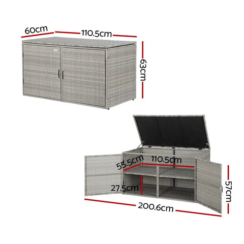 Gardeon Outdoor Storage Cabinet Box Deck Wicker Shelf Chest Garden Shed Tools Chez Guru