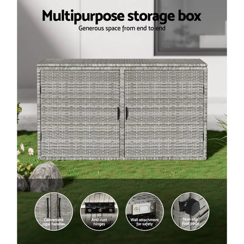 Gardeon Outdoor Storage Cabinet Box Deck Wicker Shelf Chest Garden Shed Tools Chez Guru