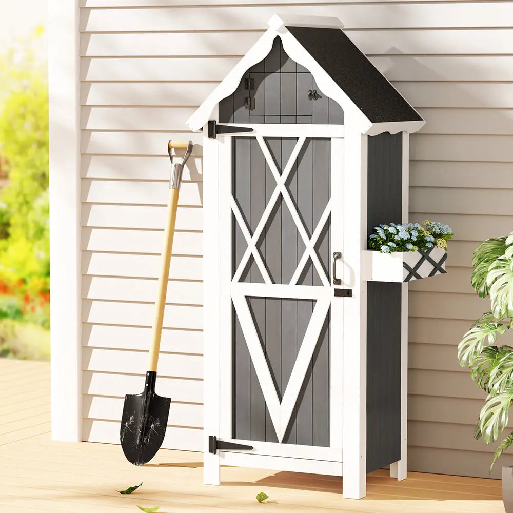 Gardeon Outdoor Storage Cabinet Shed Box Wooden Shelf Chest Garden Furniture Chez Guru