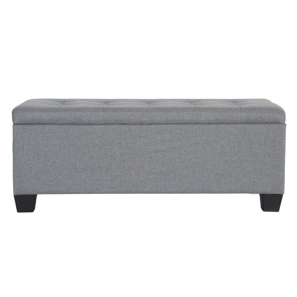 Artiss Storage Ottoman Blanket Box 97cm Linen Grey Chez Guru