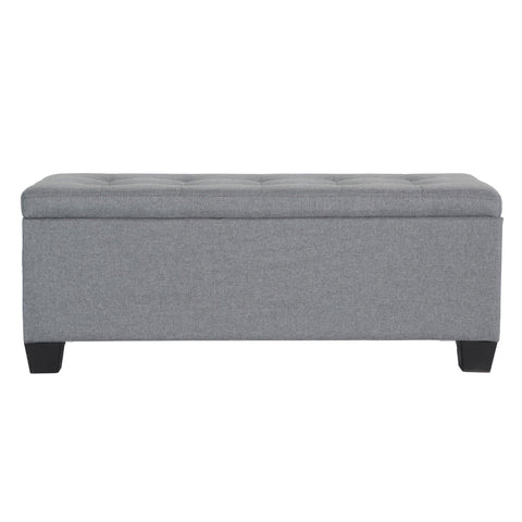 Artiss Storage Ottoman Blanket Box 97cm Linen Grey Chez Guru