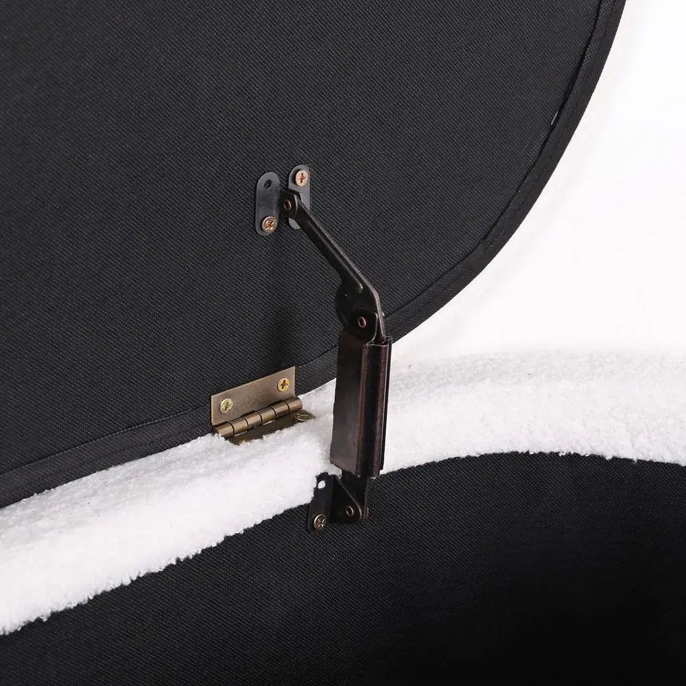 Artiss Storage Ottoman Blanket Box 87cm Boucle Fabric Oval - Chez Guru
