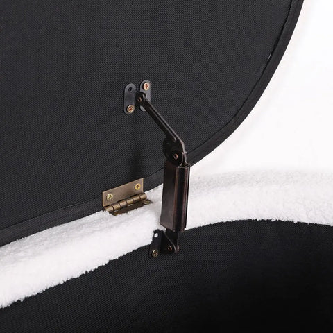 Artiss Storage Ottoman Blanket Box 87cm Boucle Fabric Oval - Chez Guru