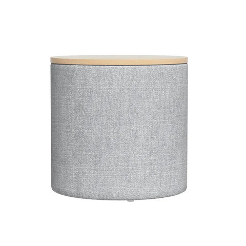 Artiss Storage Ottoman Blanket Box 40cm Linen Round Grey - Chez Guru