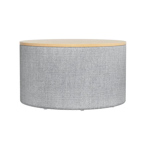Artiss Storage Ottoman Blanket Box 60cm Linen Round Grey - Chez Guru