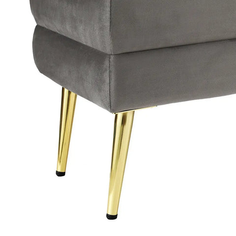 Artiss Ottoman Storage Foot Stool Velvet Grey - Chez Guru