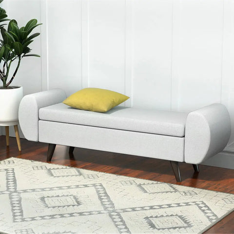Artiss Storage Ottoman Blanket Box Armrest 140cm Grey - Chez Guru