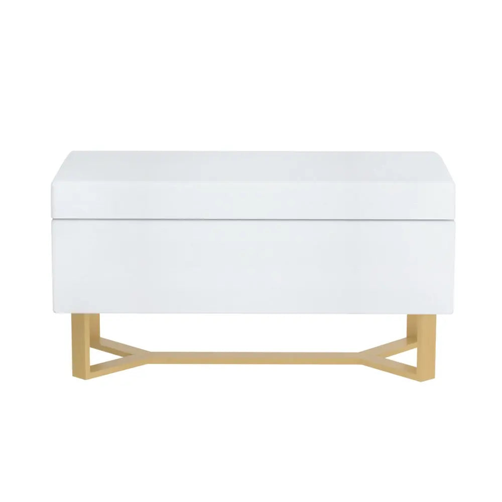 Artiss Storage Ottoman Blanket Box Criss-cross Linen White - Chez Guru
