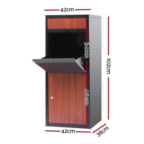 Gardeon Parcel Letterbox Drop Box Package Black Chez Guru