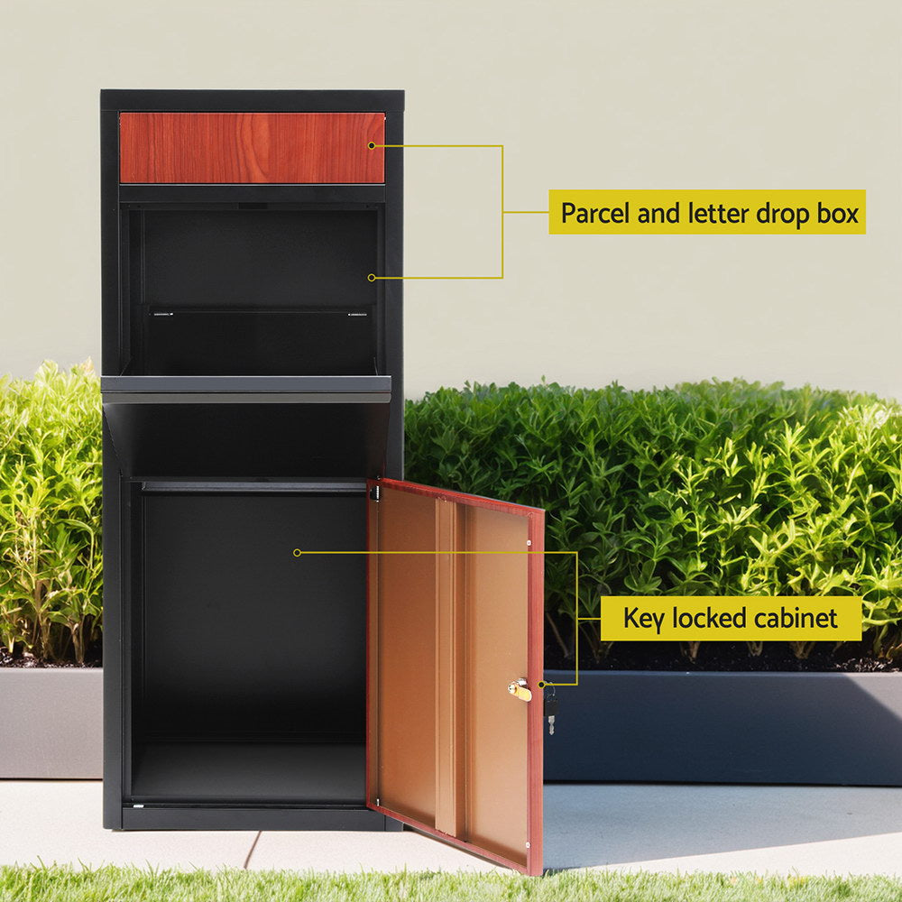Gardeon Parcel Letterbox Drop Box Package Black Chez Guru