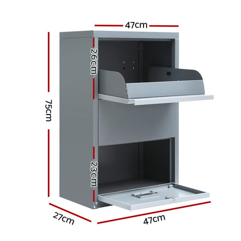 Gardeon Parcel Letterbox Drop Box Package Grey Chez Guru