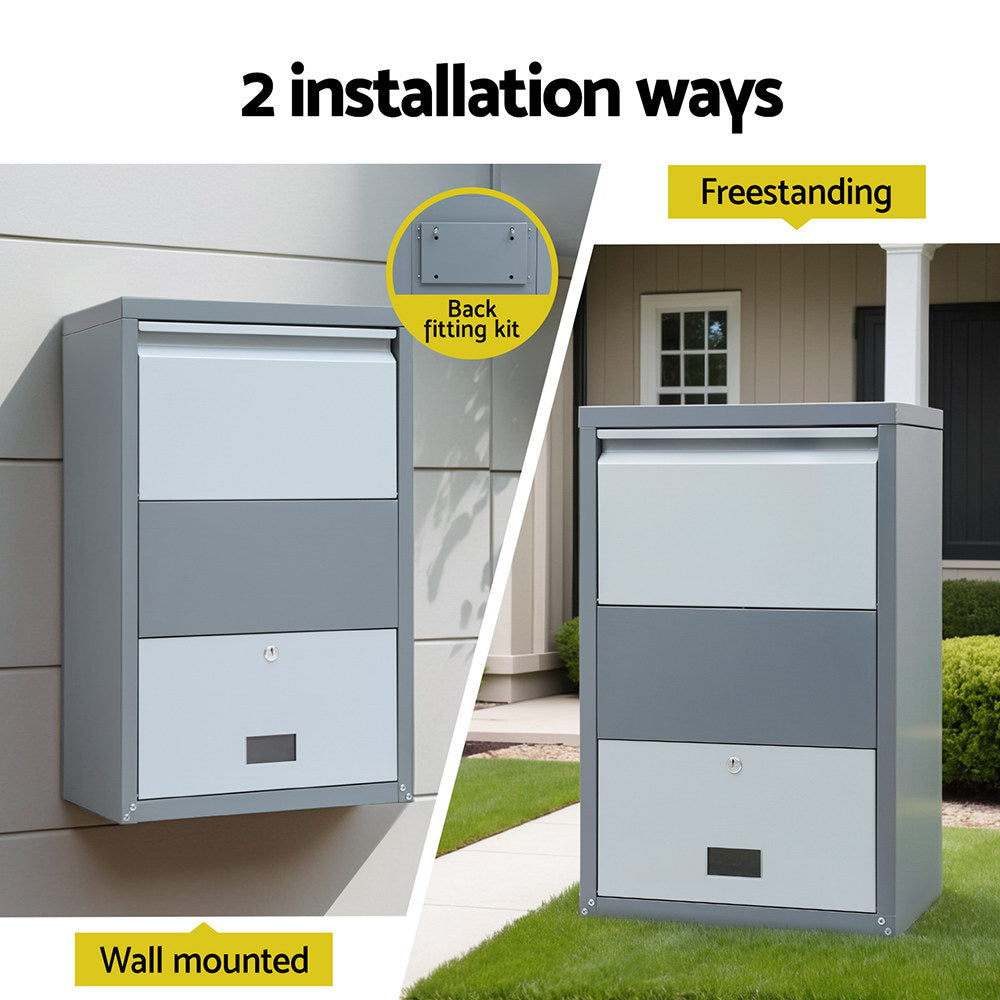 Gardeon Parcel Letterbox Drop Box Package Grey Chez Guru