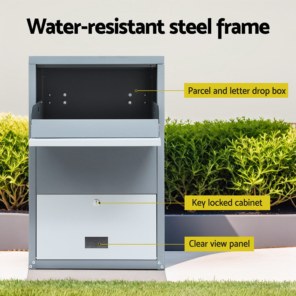 Gardeon Parcel Letterbox Drop Box Package Grey Chez Guru