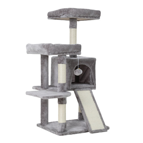 i.Pet Cat Tree 103cm Tower Scratching Post Scratcher Wood Condo House Trees Grey