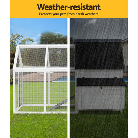 i.Pet Chicken Coop Rabbit Hutch 166cm x 120cm x 112cm Large Chicken Coop House Run Cage Wooden