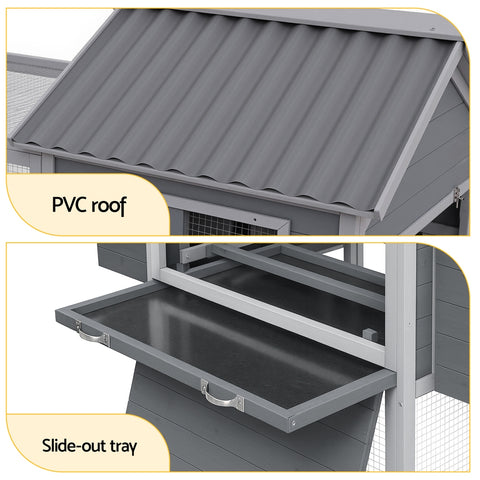 i.Pet Chicken Coop Rabbit Hutch Extra Large Wooden Run Bunny Cage Poultry House Outdoor