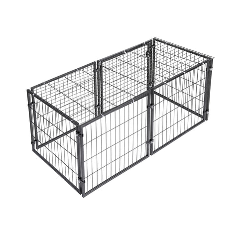 i.Pet Large Dog Crate Cage Playpen 129cm Puppy Pen Pet Enclosure Black