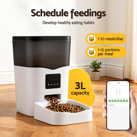 i.Pet Automatic Pet Feeder Dog Cat Feeder Wifi 3L Auto Smart Food Dispenser