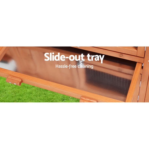 i.Pet Chicken Coop Rabbit Hutch 220cm x 44cm x 84cm Large Chicken Coop Run Wooden Outdoor Cage House