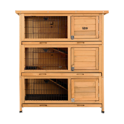 i.Pet Rabbit Hutch Chicken Coop 91.5cm x 46cm x 116.5cm Chicken Coop Large House Cage Run Wooden Outdoor
