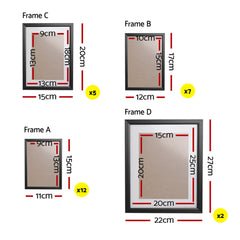 Artiss Photo Frames Art Holder 26PCS 8x10" 5x7" 4x6" 3.5x5" Black Chez Guru