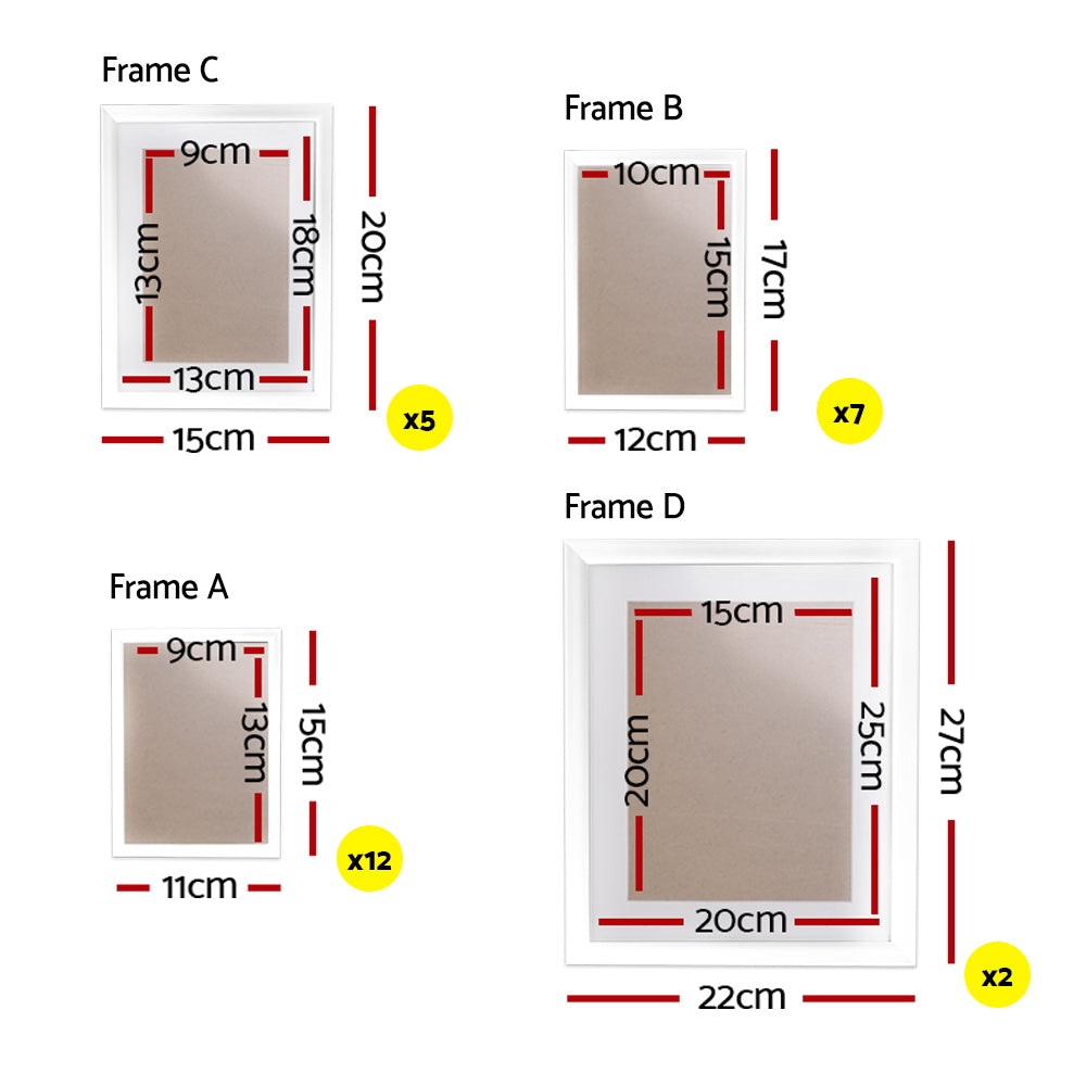 Artiss Photo Frames Art Holder 26PCS 8x10" 5x7" 4x6" 3.5x5" White Chez Guru