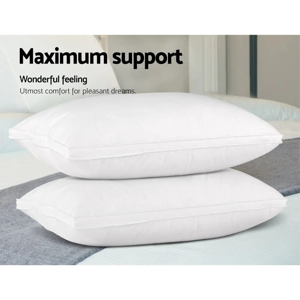 Giselle Bedding Duck Feather Down Pillow Luxury Twin Pack Chez Guru