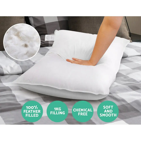 Giselle Bedding Duck Feather Down Pillow Twin Pack Chez Guru