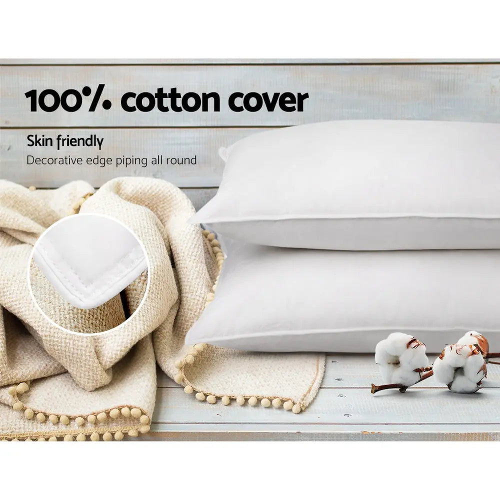 Giselle Bedding Duck Feather Down Pillow Twin Pack Chez Guru